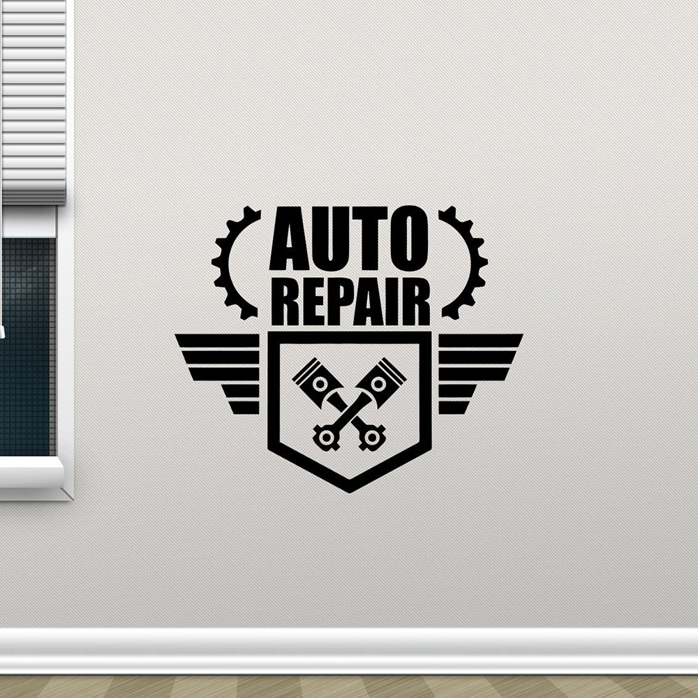 Auto Repair Shop Logo - Oto tamir duvar çıkartmaları yaratıcı anahtarı