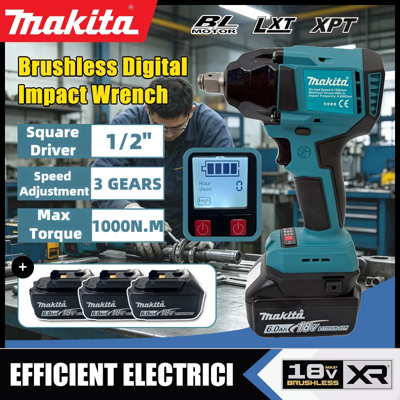 Torque Wrench Digital - Makita Fırçasız Dijital Ekranlı Elektrikli Darbeli